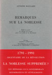 REMARQUES SUR LA NOBLESSE, d'A Maugard